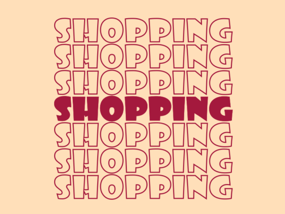 Shopping SVG Cut File: Graphics for Print Templates